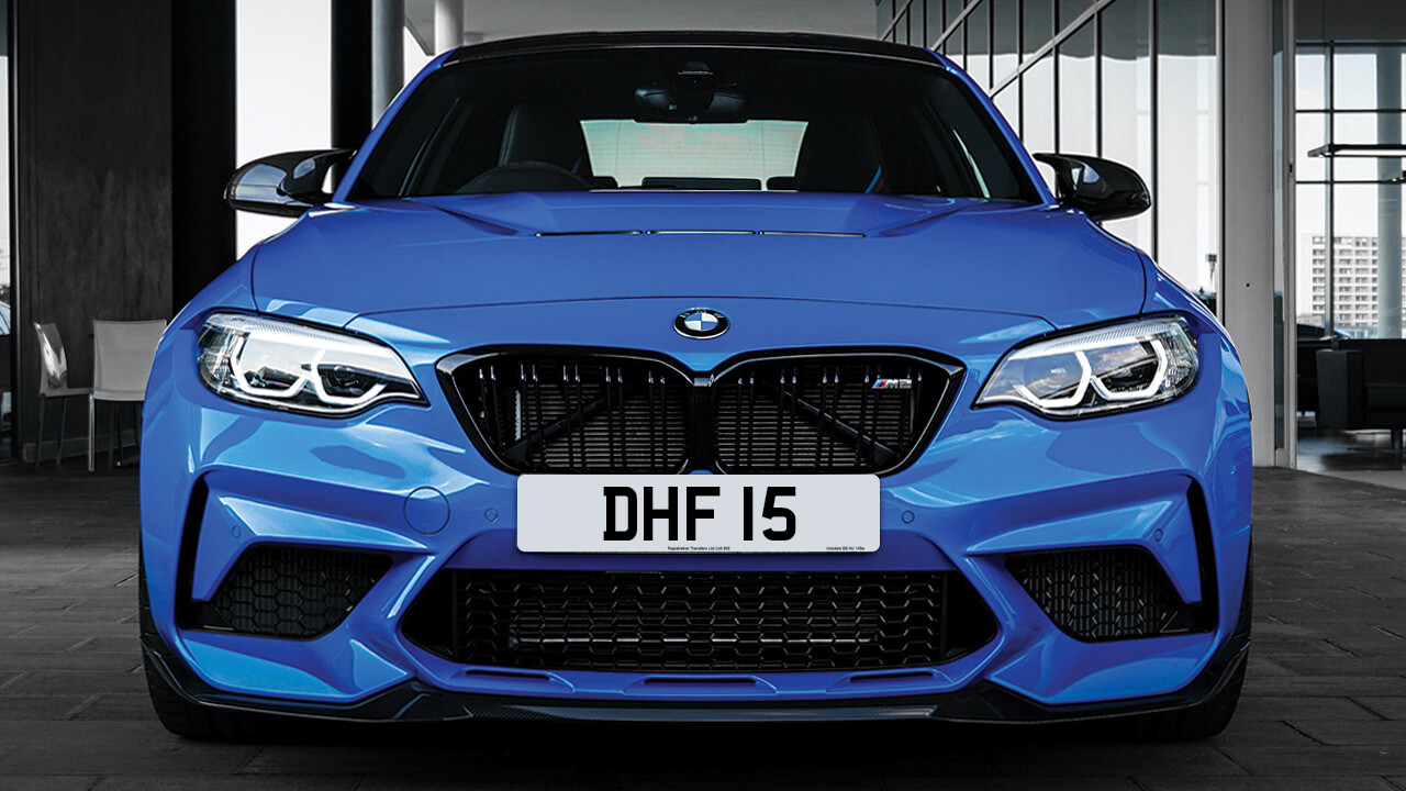 Car displaying the registration mark DHF 15
